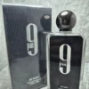 Perfume árabe Afnan 9 PM para hombre en frasco negro elegante con el número 9 y caja original.