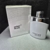 Perfume original Montblanc Legend Spirit para hombre en frasco blanco mate con detalles plateados y caja original.