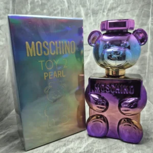 Perfume original Moschino Toy 2 Pearl para mujer en frasco de osito iridiscente tornasol con caja original.