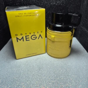 Perfume árabe Armaf Odyssey Mega para hombre en frasco amarillo con caja original.