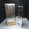Perfume original Paco Rabanne 1 Million Lucky para hombre en frasco de lingote plateado con caja original.