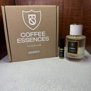 Perfume Coffee Essences Concentré Amber en frasco de vidrio con caja original y vial de muestra