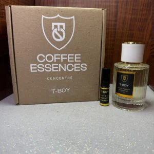 Perfume Coffee Essences Concentré Troy en frasco de vidrio con caja original y vial de muestra
