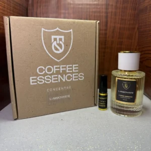 Perfume Coffee Essences Concentré Lavender en frasco de vidrio con caja original y vial de muestra